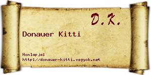 Donauer Kitti névjegykártya